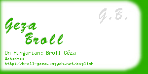 geza broll business card