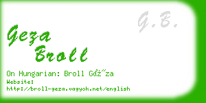 geza broll business card
